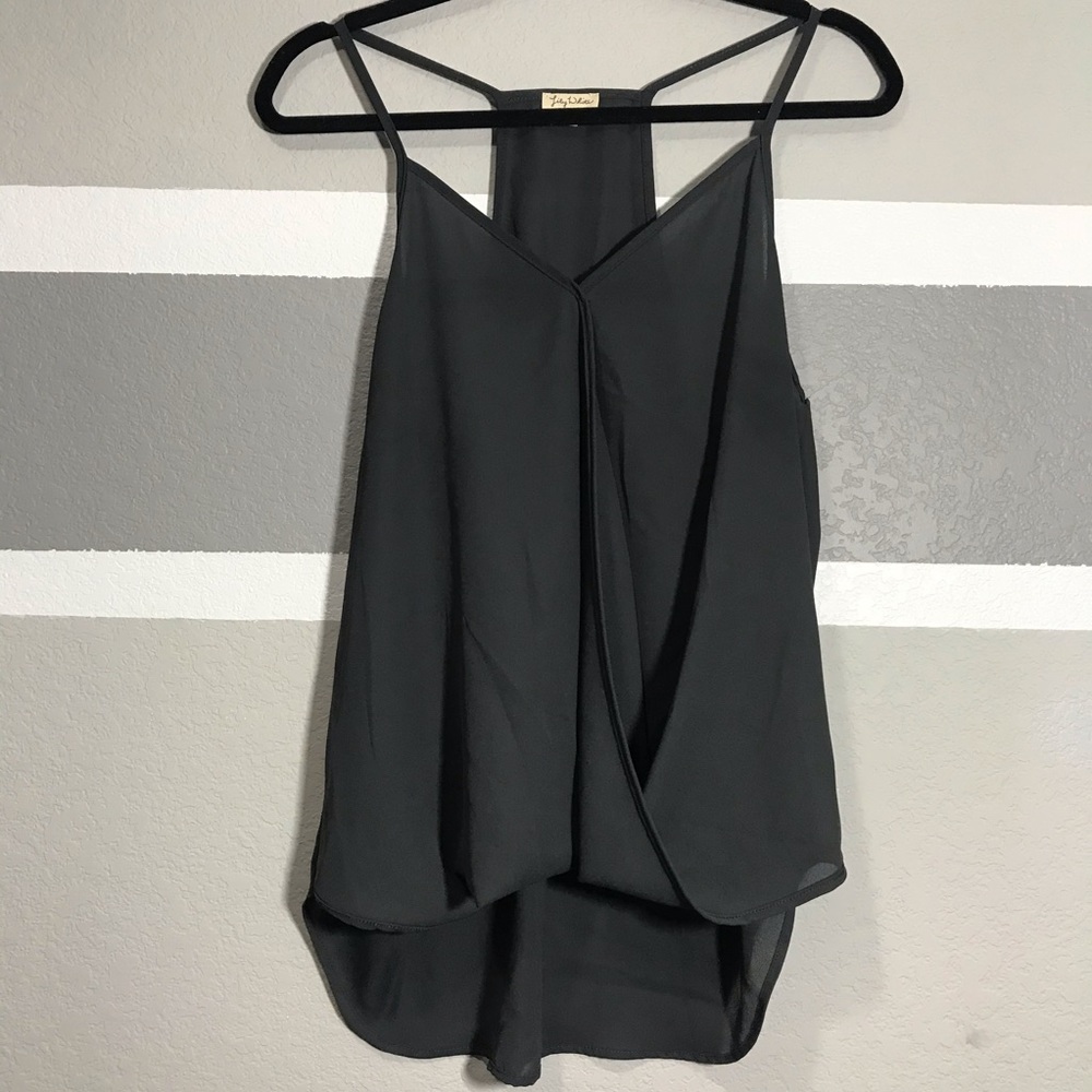 Chiffon Black Grey Top SZ XL